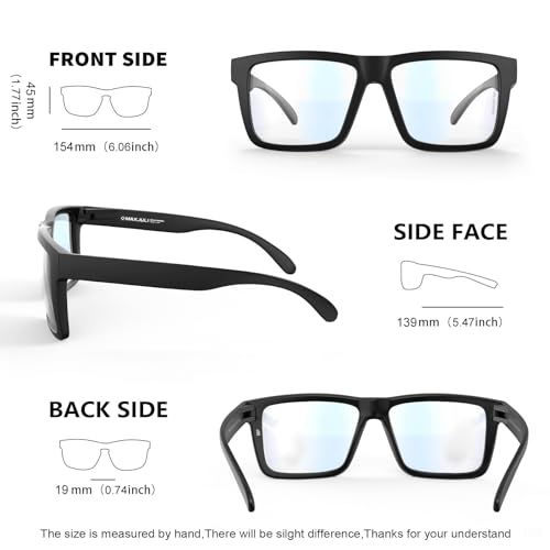 MAXJULI Blue Light Glasses XXL Size Double Extra Large Z87 for Big